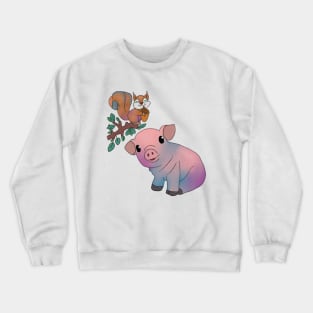 Schwein und Eichhörnchen Crewneck Sweatshirt